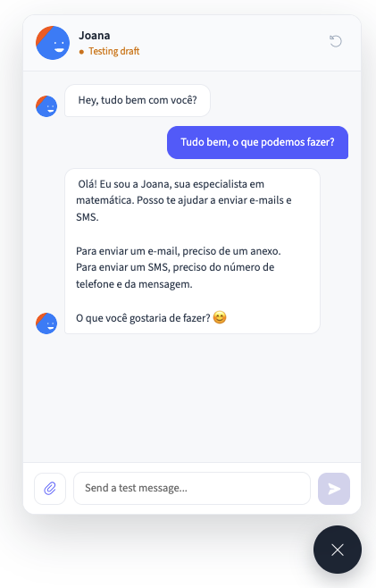 Agente de IA em conversa