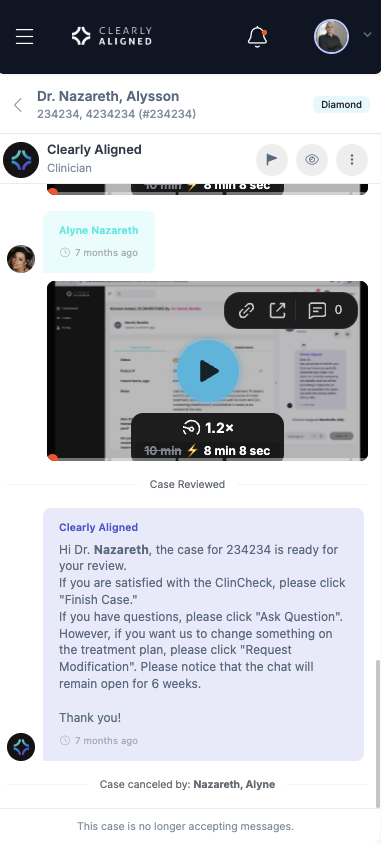 App mobile — revisão de caso clínico
